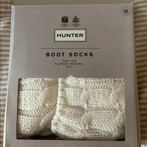 Hunter Tall Natural White Socks NIB Medium
